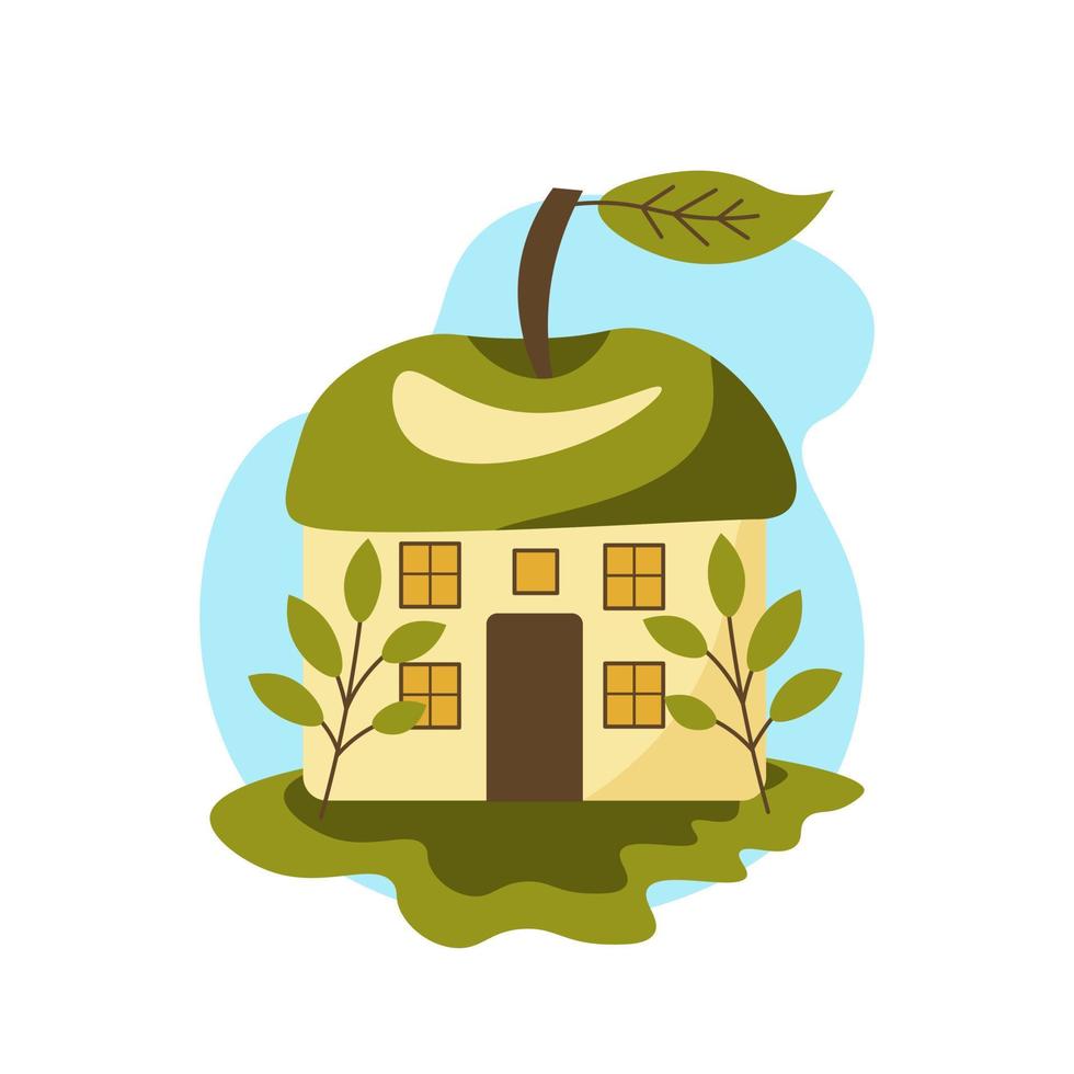 schattig appel huis vector