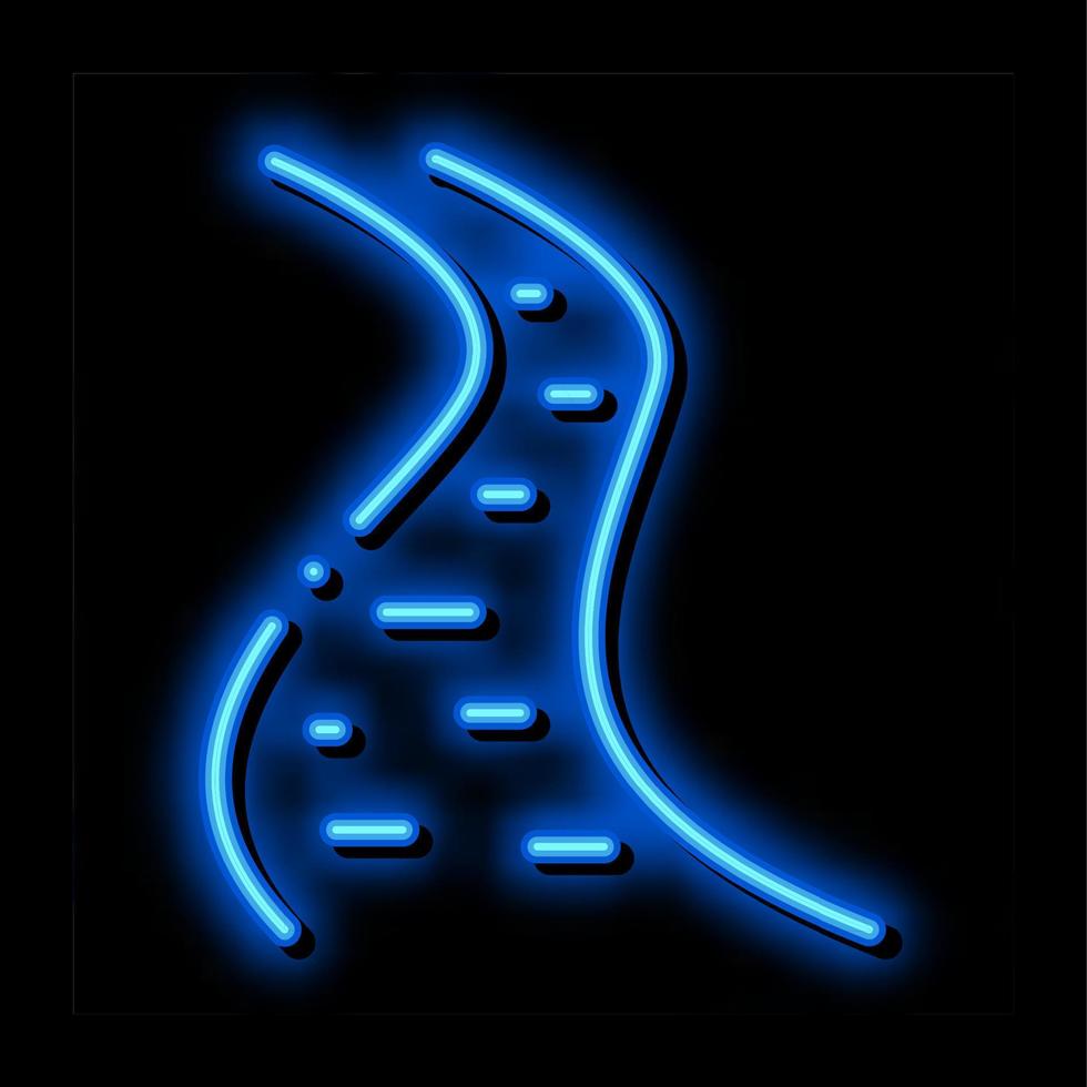 huis door rivier- neon gloed icoon illustratie vector