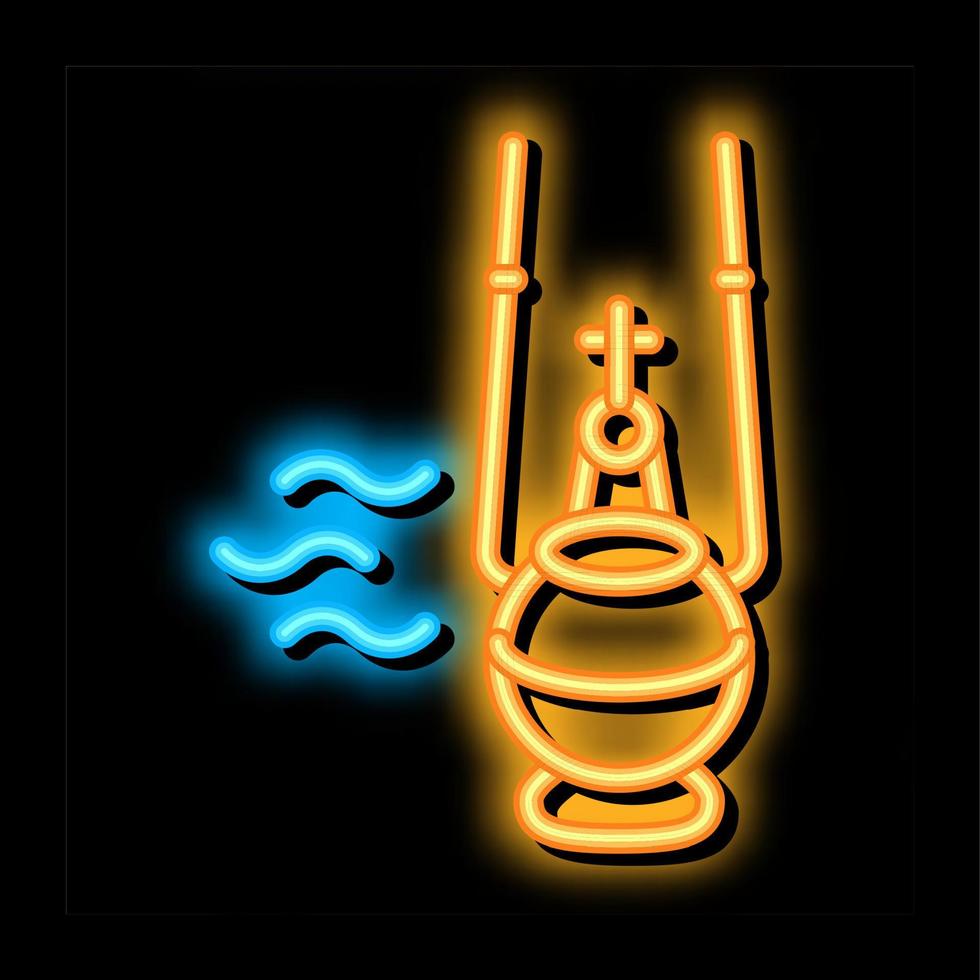 heilig wierook neon gloed icoon illustratie vector
