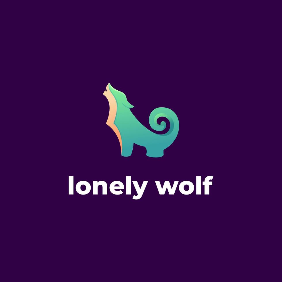eenzaam wolf logo vector sjabloon