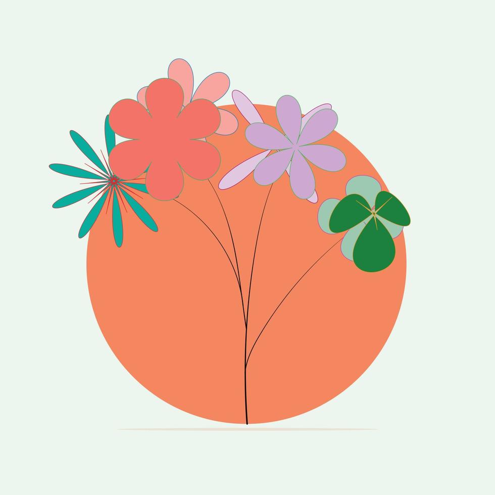 de ontwerpen kaart abstract boeket is een schattig en mooi stijl kader patroon en structuur van wijnoogst bloemen reeks in natuur en zomer voor een naadloos achtergrond fabriek. vector