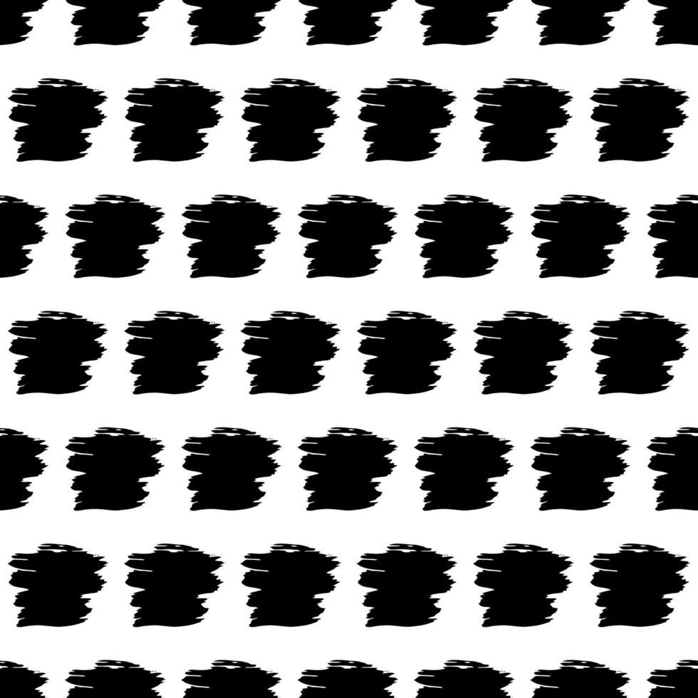 naadloos patroon met zwart hand- getrokken kattebelletje smeren Aan wit achtergrond. abstract grunge textuur. vector illustratie