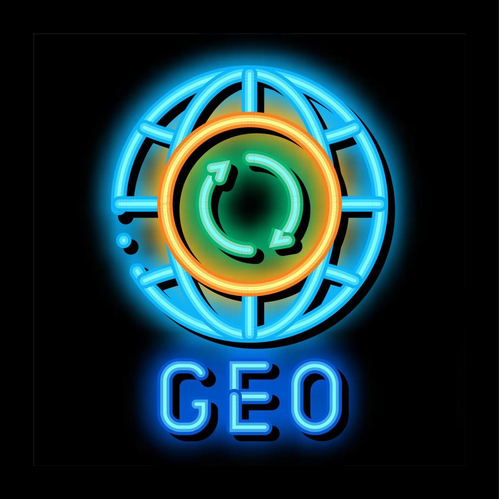 globaal aardrijkskunde neon gloed icoon illustratie vector