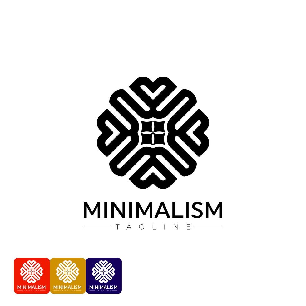 minimalistische logo vector ontwerp sjabloon in gemakkelijk lineair stijl - abstract embleem, eenheid en vertrouwen, accessoires en voorwerpen