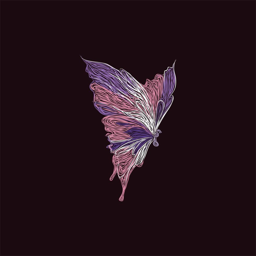 vlinder vliegend illustratie artwork stijl ontwerp vector