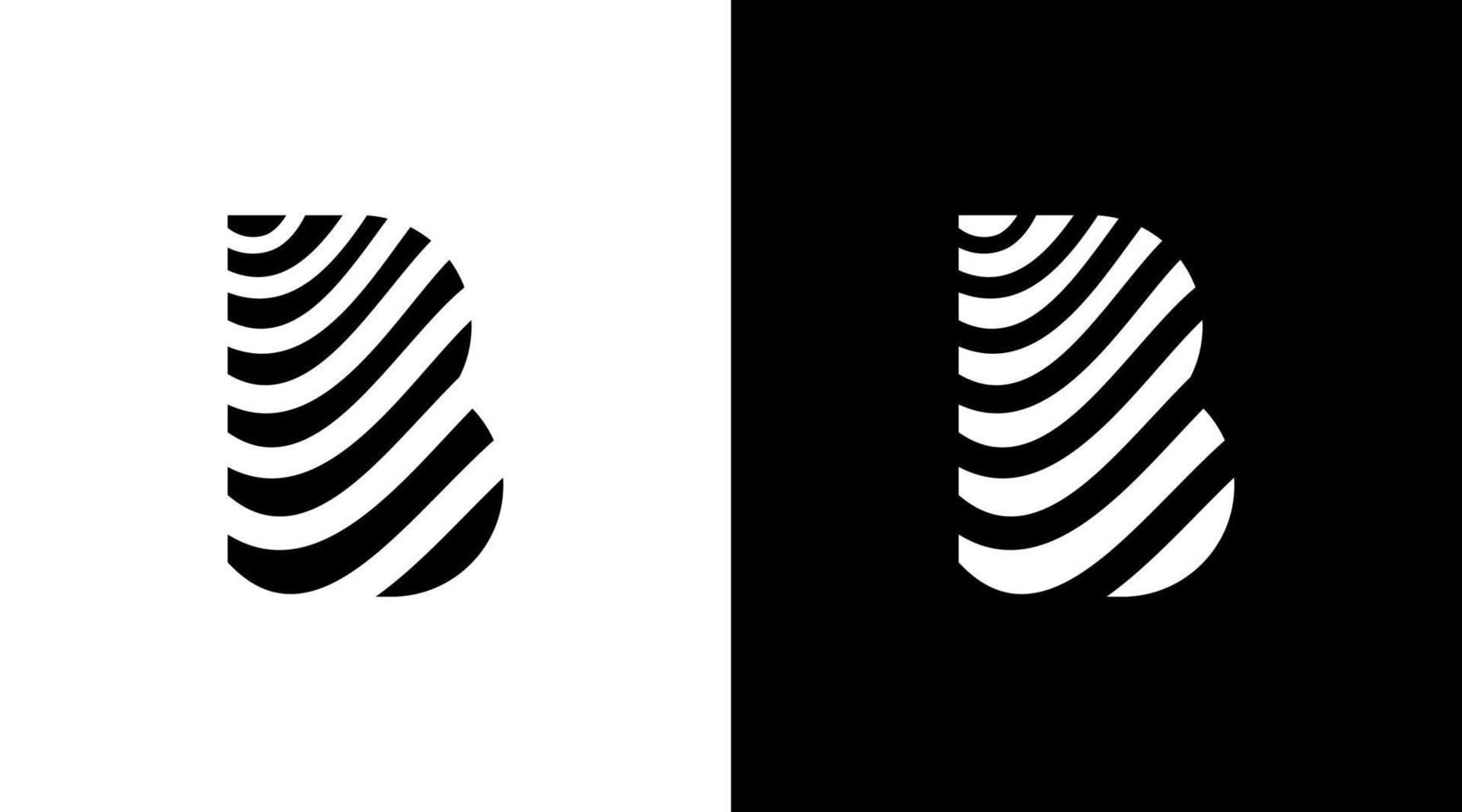 bedrijf logo monogram b brief eerste strepen zwart en wit icoon illustratie stijl ontwerpen Sjablonen vector