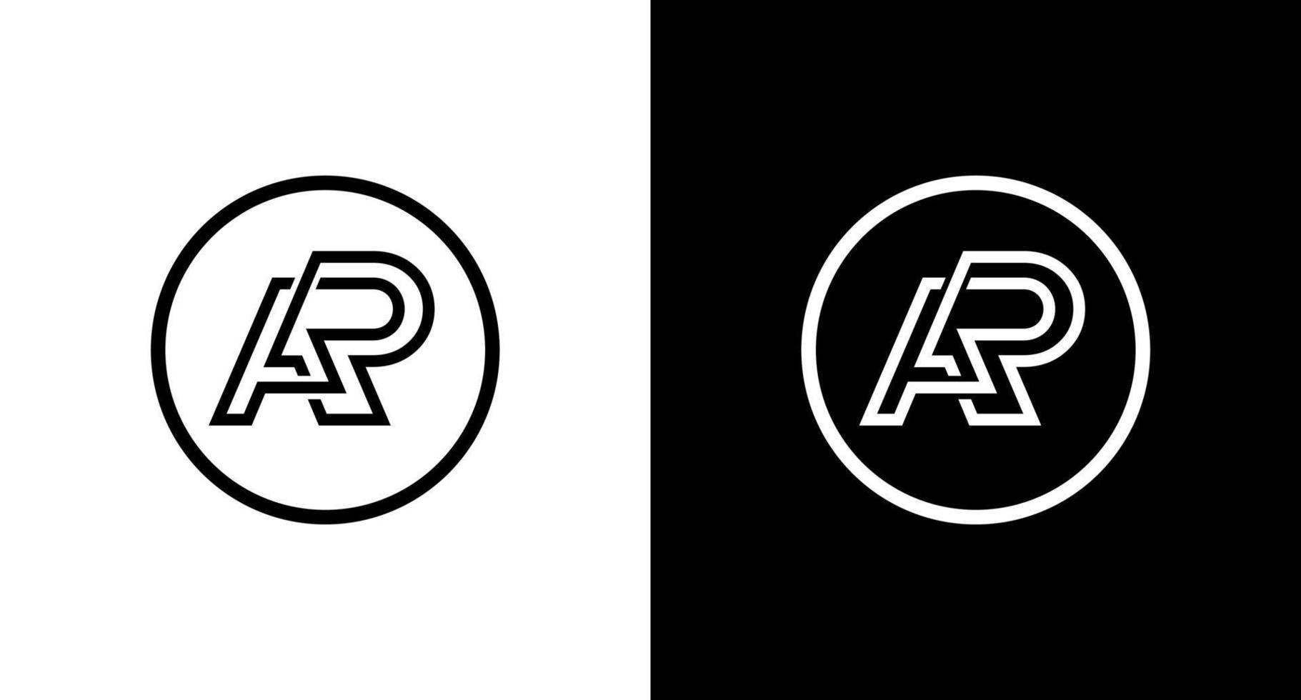 bedrijf logo monogram ar brief eerste zwart en wit icoon illustratie stijl ontwerpen Sjablonen vector