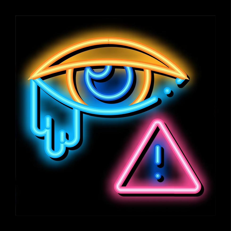 huilen oog uitroep teken neon gloed icoon illustratie vector