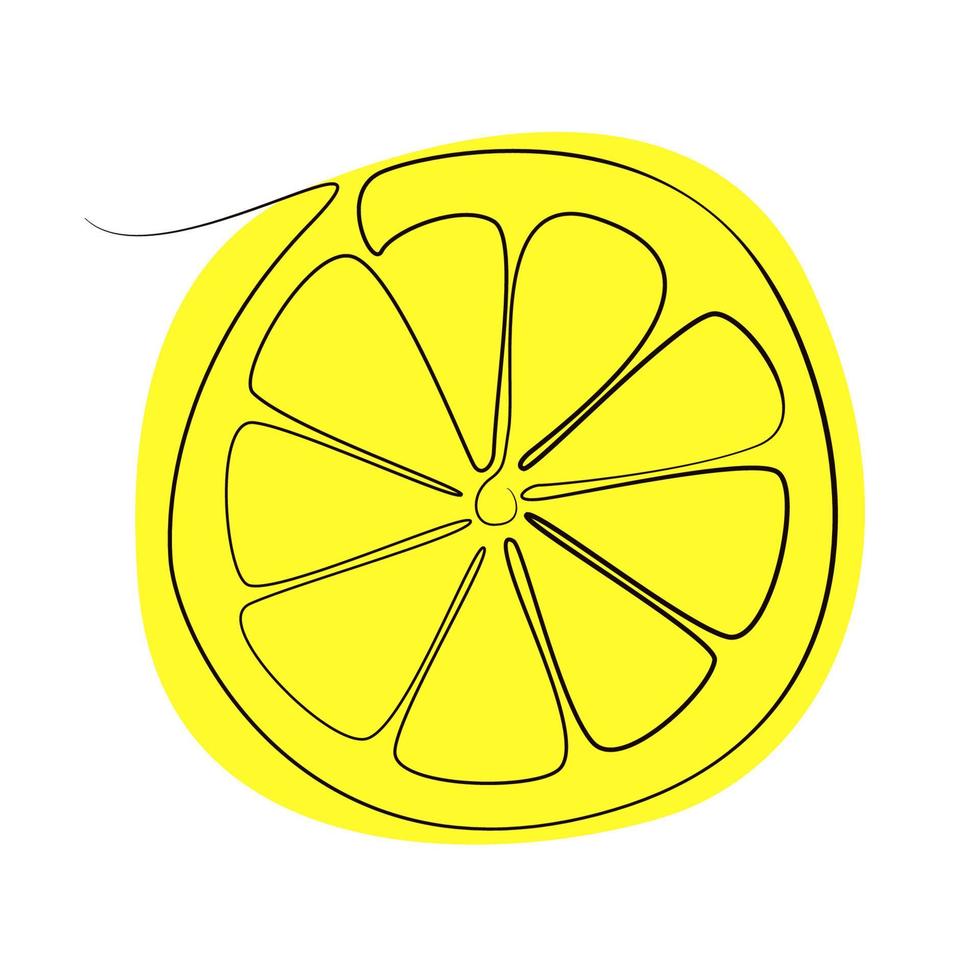 een lijn citroen, oranje. doorlopend tekening tropisch fruit. voorraad vector illustratie, eps 10