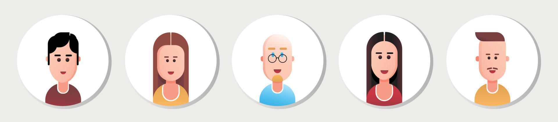 een reeks van vlak ontwerp avatars vector