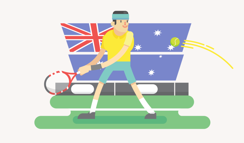 Australische tennisspeler vector