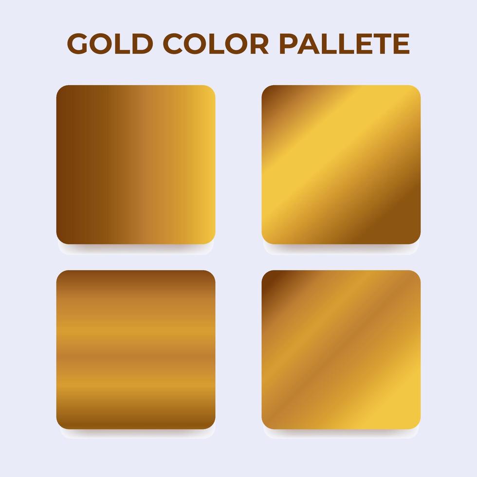 goud kleur pallete helling metalen reeks vector