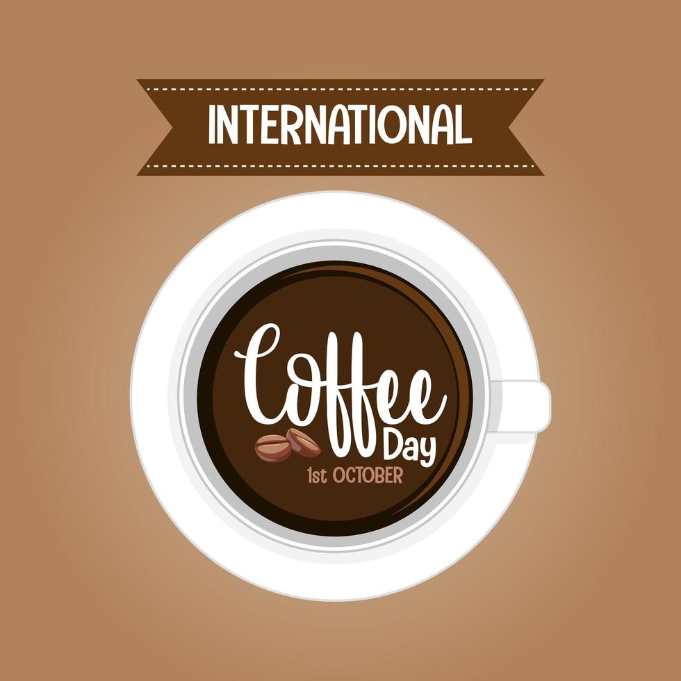 internationale koffie dag brief banner vector