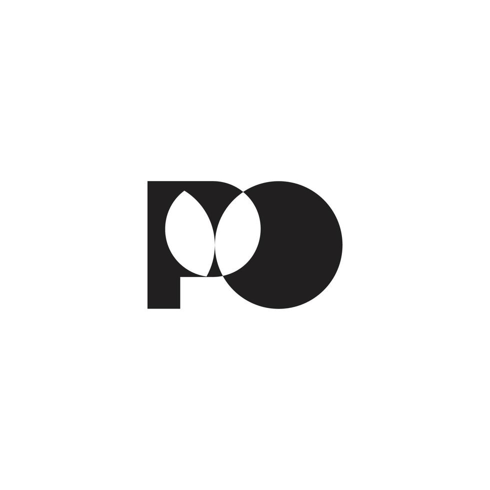 brief po gemakkelijk abstract gekoppeld meetkundig logo vector