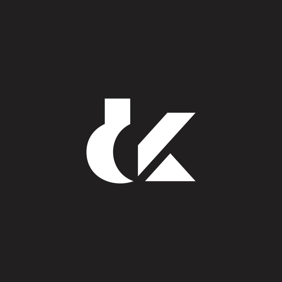 brief dk gemakkelijk meetkundig uniek lijn ontwerp logo vector