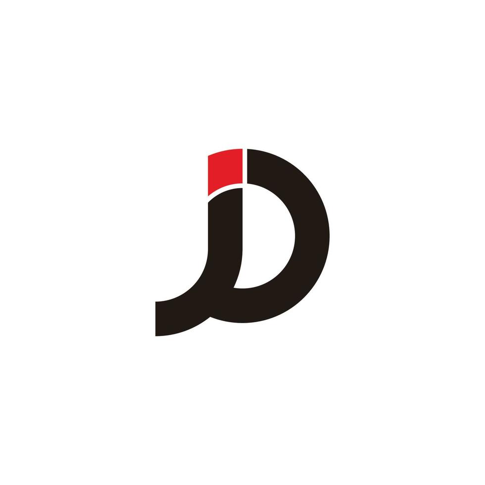 brief jd rood punt gemakkelijk meetkundig logo vector