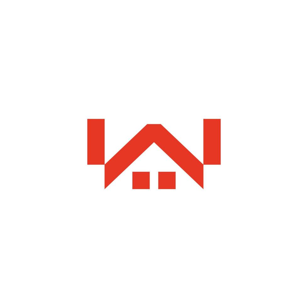 brief w dak venster huis logo ontwerp vector