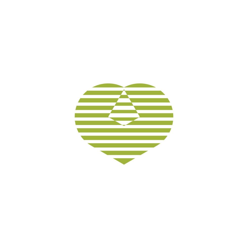 strepen liefde blad eco biologisch symbool logo vector