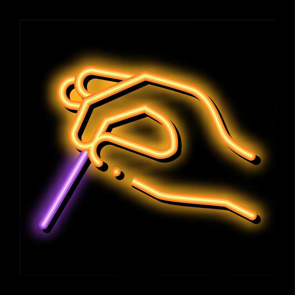 hand- maken acupunctuur neon gloed icoon illustratie vector