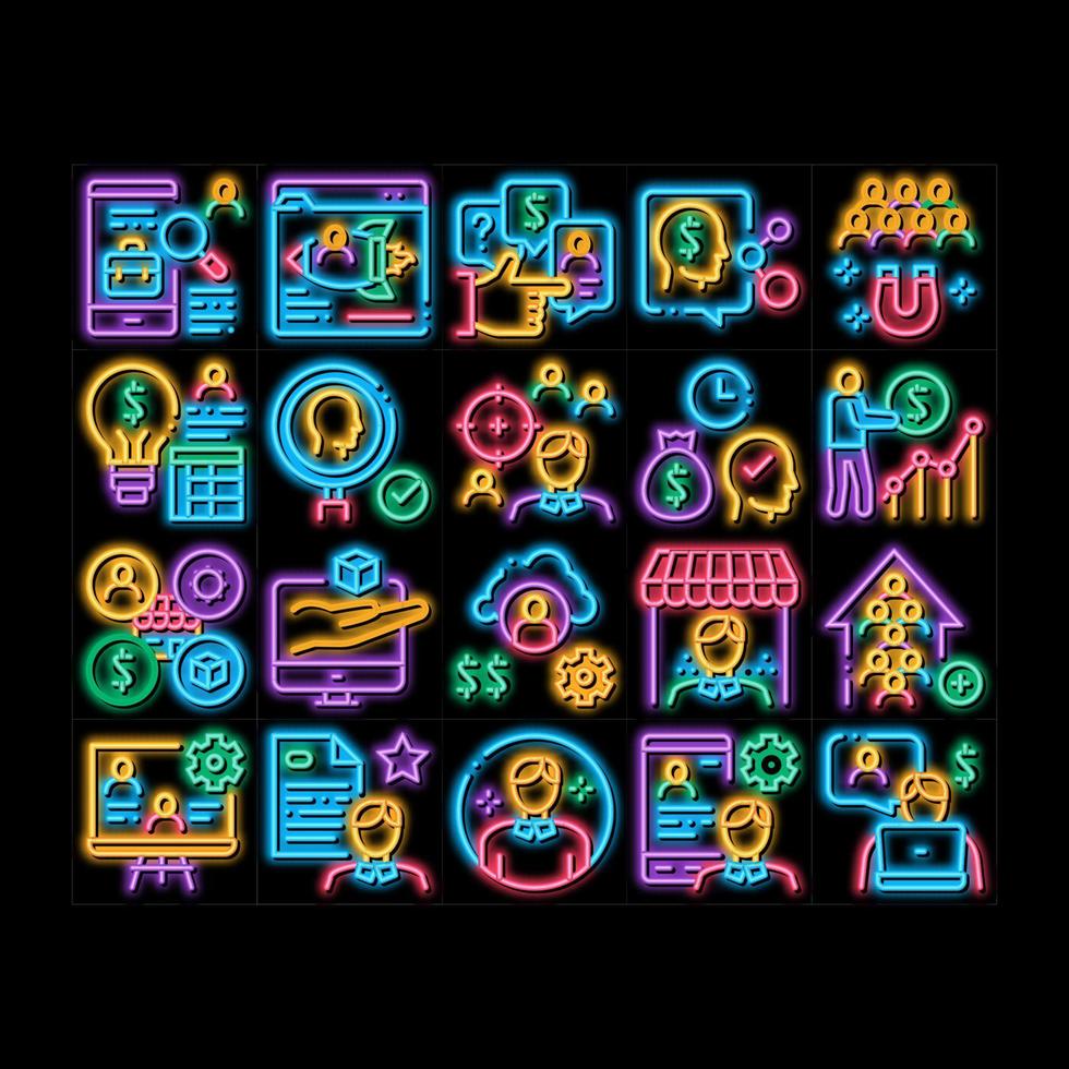 account manager werk neon gloed icoon illustratie vector