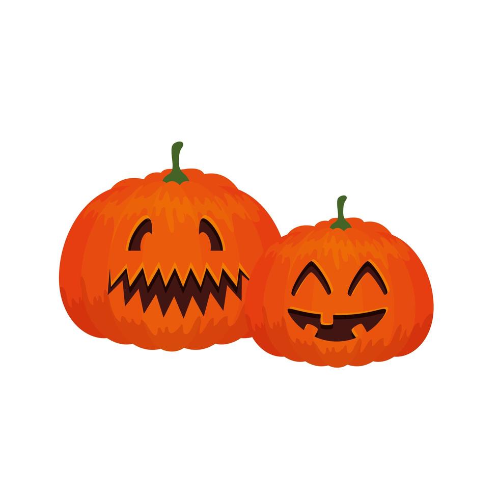 griezelige halloween-pompoensamenstelling vector