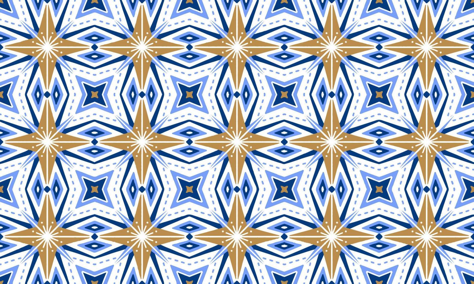 etnisch abstract achtergrond schattig blauw ster meetkundig tribal ikat volk motief Arabisch oosters inheems patroon traditioneel ontwerp tapijt behang kleding kleding stof omhulsel afdrukken batik volk breien vector