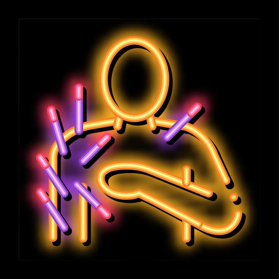 acupunctuur schouder neon gloed icoon illustratie vector