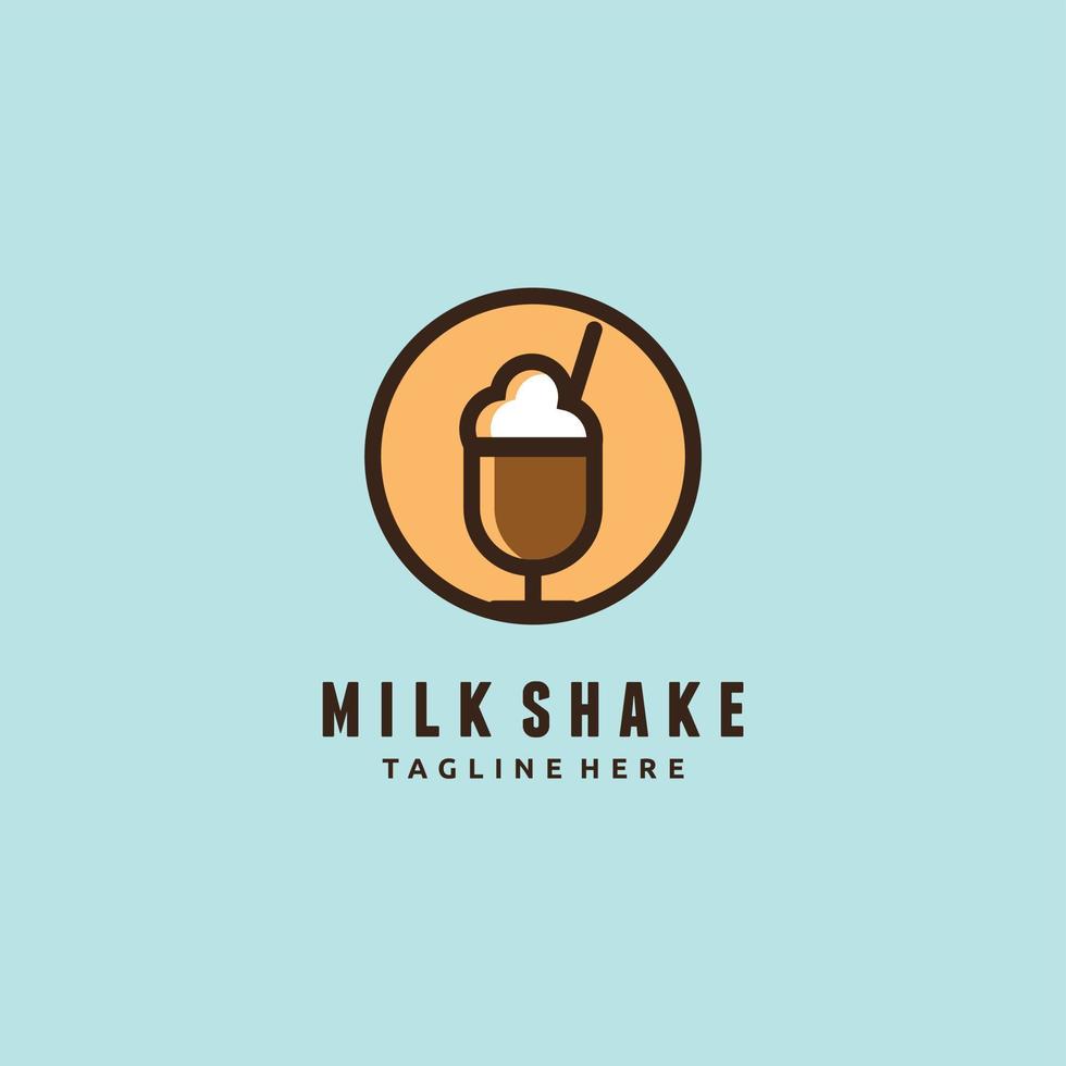 milkshake zoet ijs dranken logo ontwerp vector icoon.