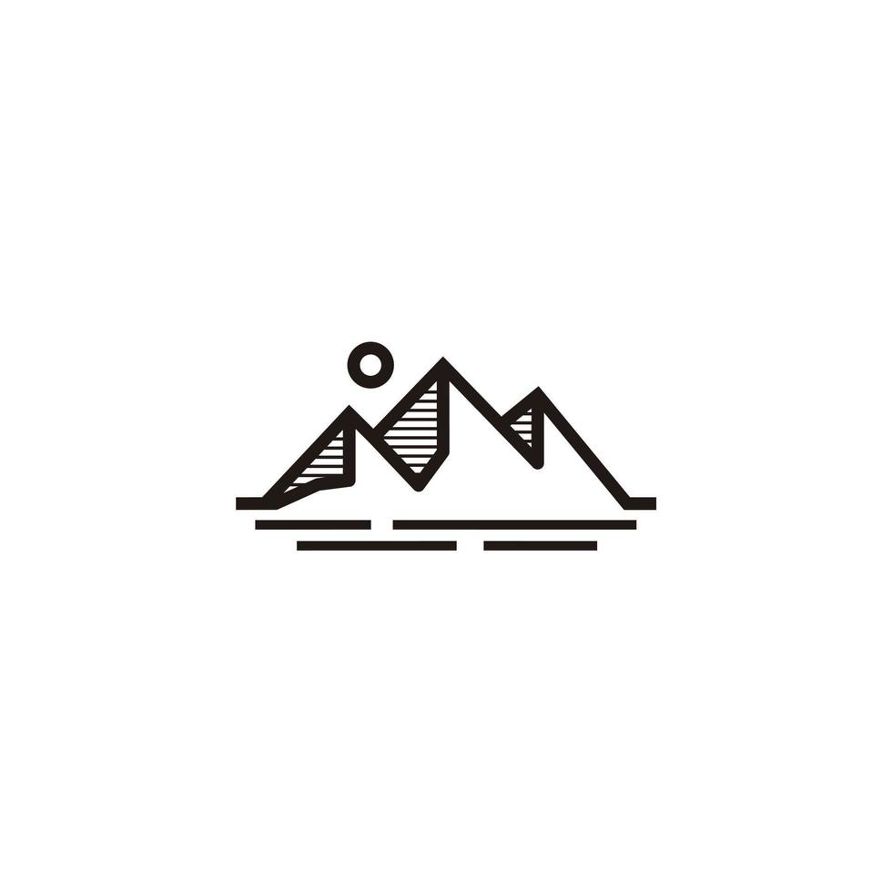 modern minimalistische berg lijn kunst logo ontwerp icoon illustratie vector