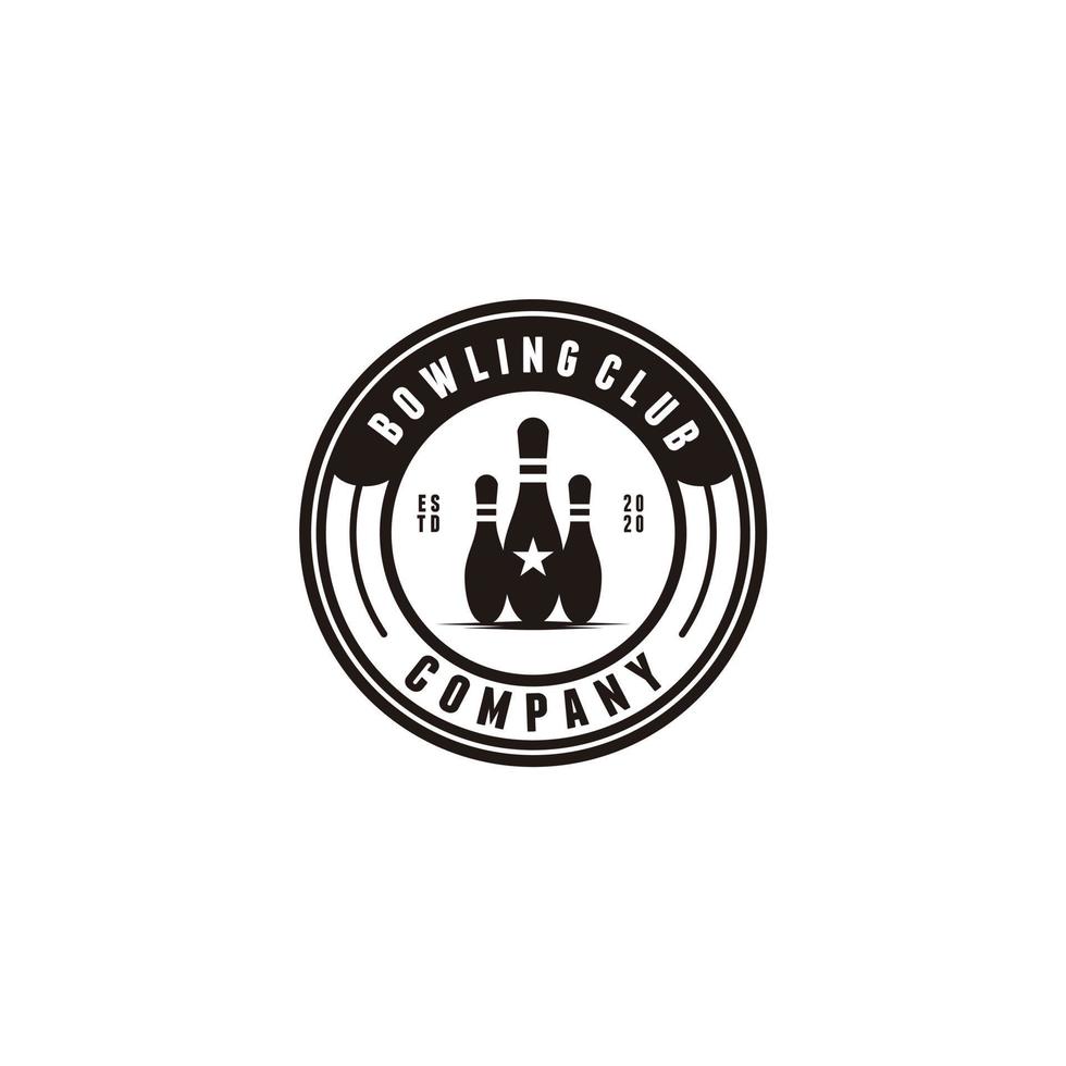 vector bowling embleem ontwerp element logotype sjabloon insigne ontwerp voor sport liga teams succes uitrusting kampioen illustratie.