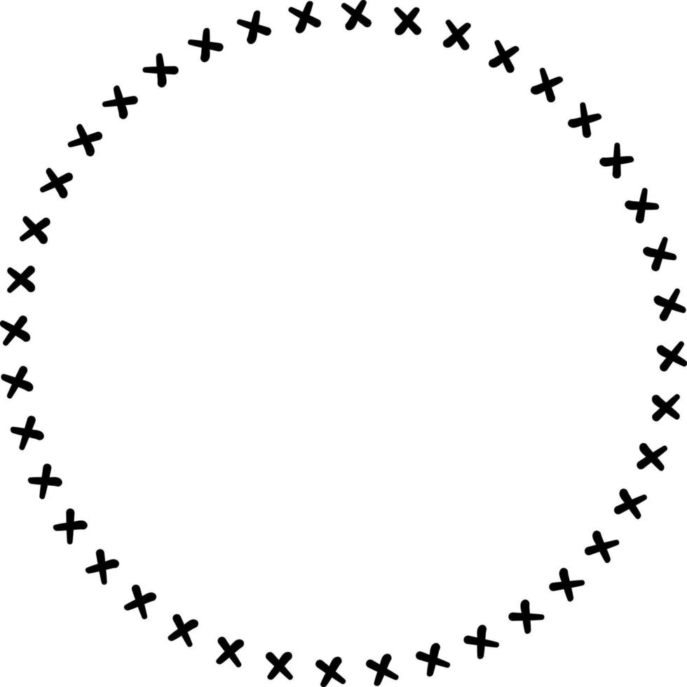 illustratie van een cirkel met kruisen. vector