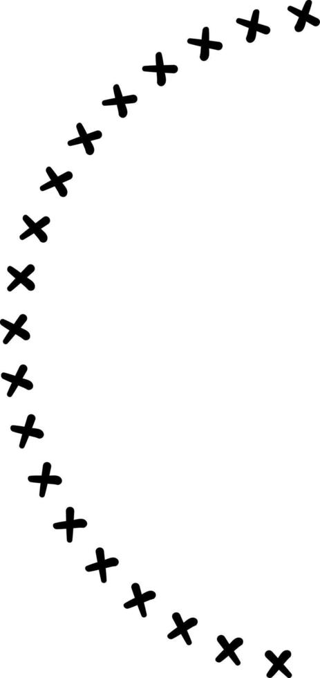 illustratie van een halve cirkel met kruisen. vector