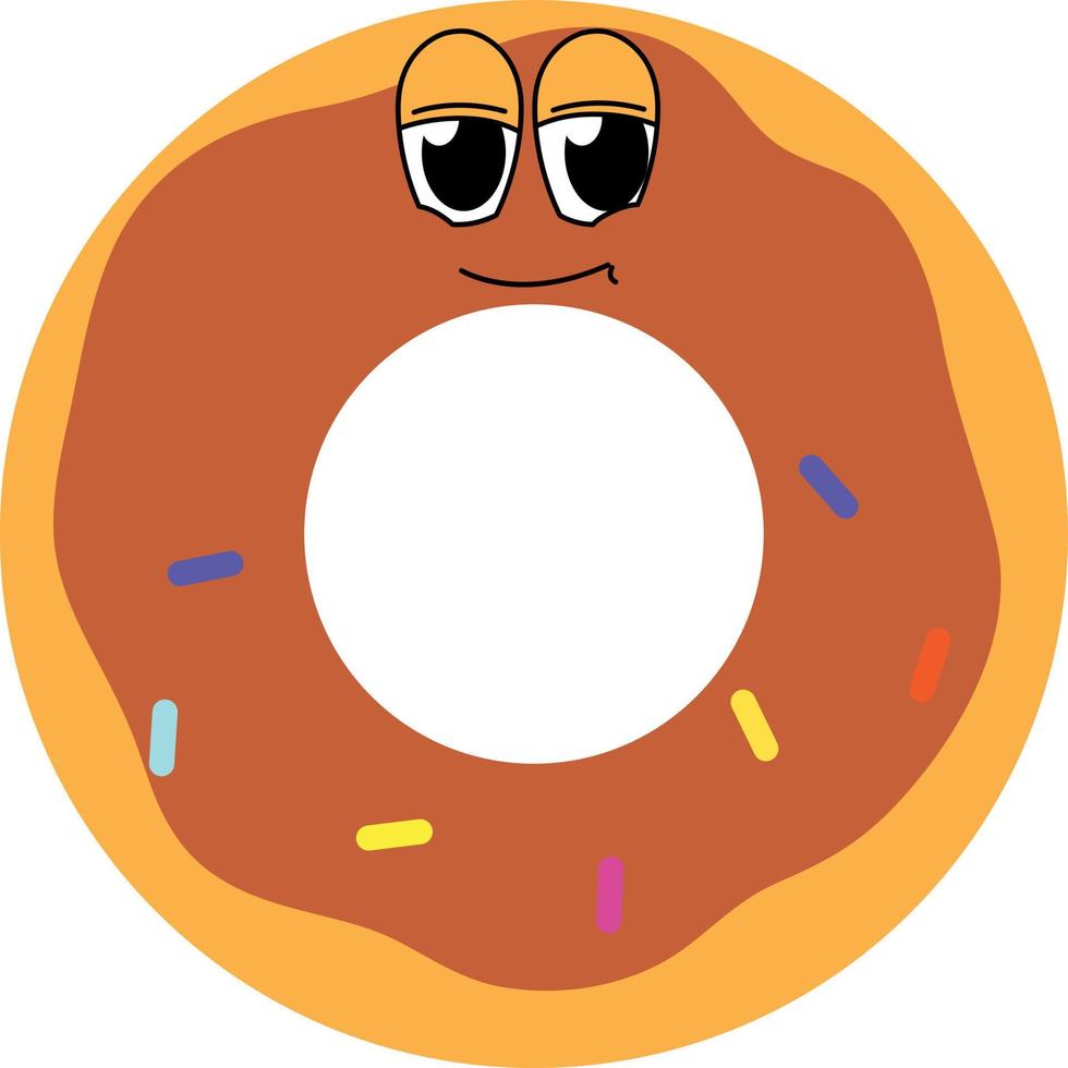 donut met tekenfilm ogen. vector