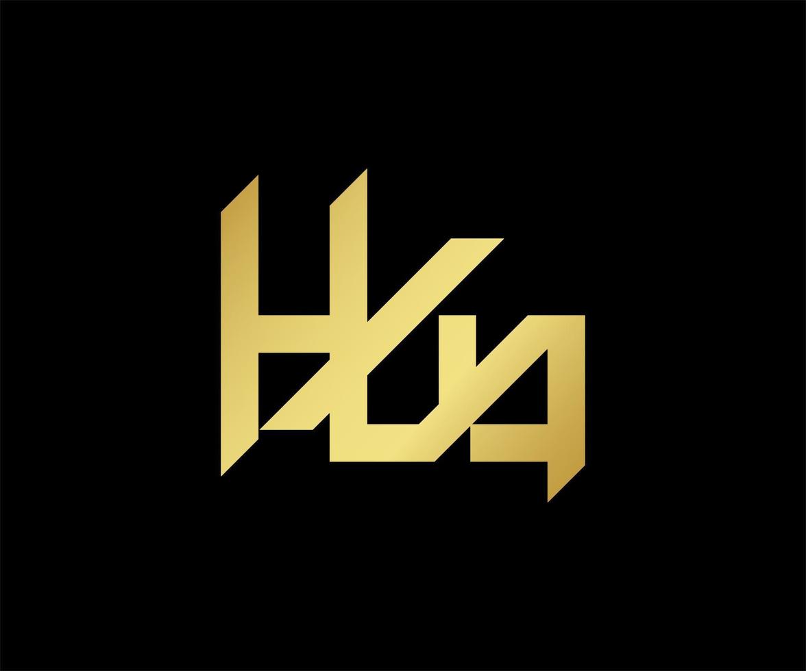hyya brief logo ontwerp. modern creatief alfabet logo ontwerp.hyya brief logo sjabloon vector illustratie. logo met goud kleur