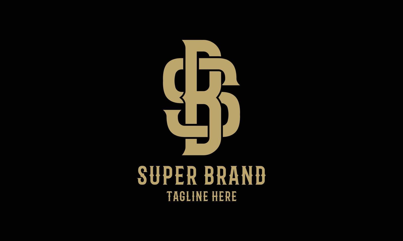 logo initialen sb luxe goud ontwerp vector