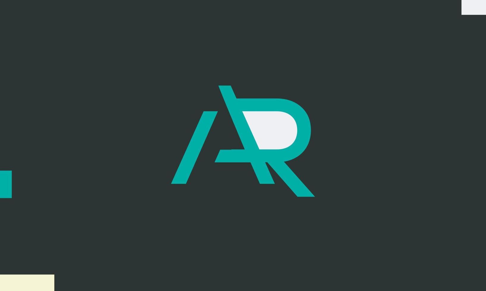 alfabet letters initialen monogram logo ar, ra, a en r vector