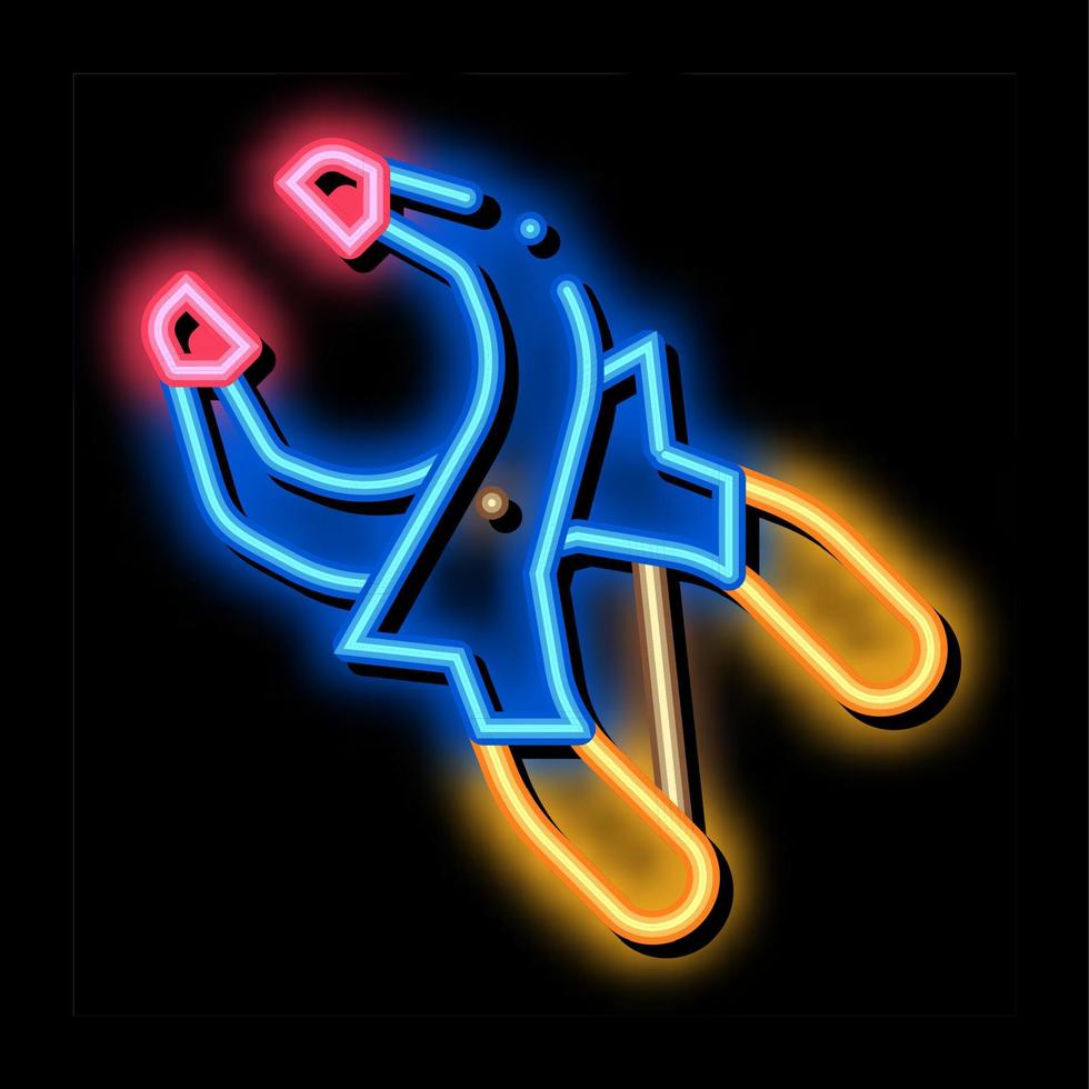 klem arbeider gereedschap neon gloed icoon illustratie vector