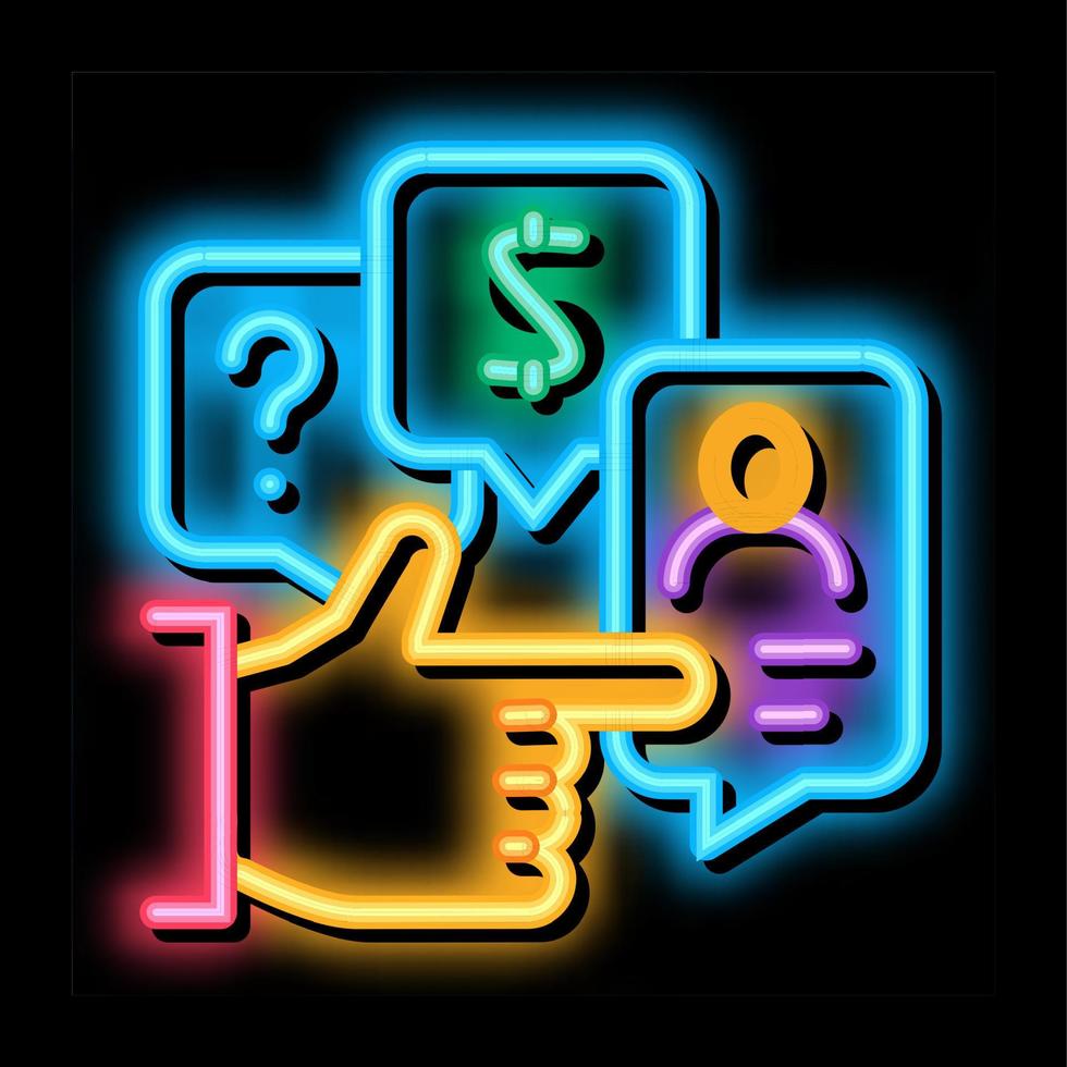 hand- gebaren Aan menselijk profiel neon gloed icoon illustratie vector