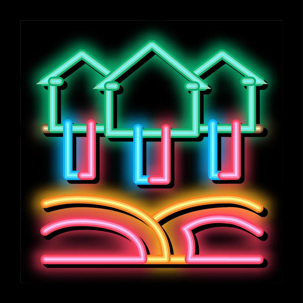 huis natuurlijk verwarming neon gloed icoon illustratie vector