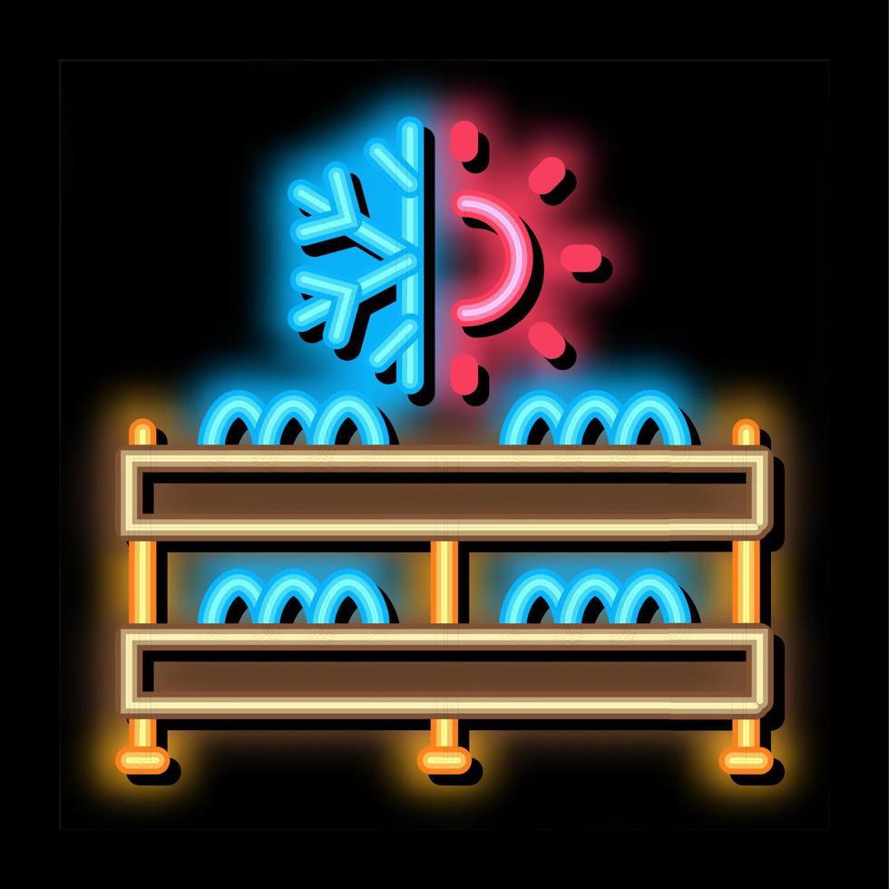 paddestoel boerderij temperatuur neon gloed icoon illustratie vector