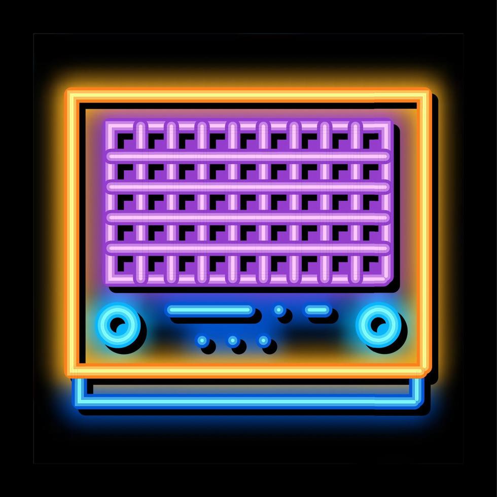 wijnoogst radio neon gloed icoon illustratie vector