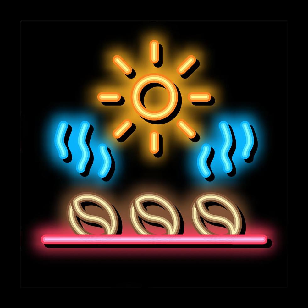 koffie bonen verwarming neon gloed icoon illustratie vector