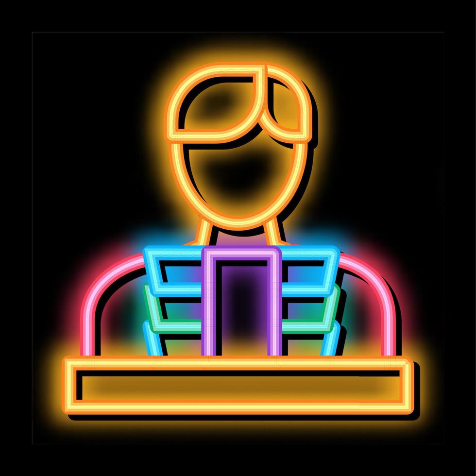 voedsel levering jongen neon gloed icoon illustratie vector