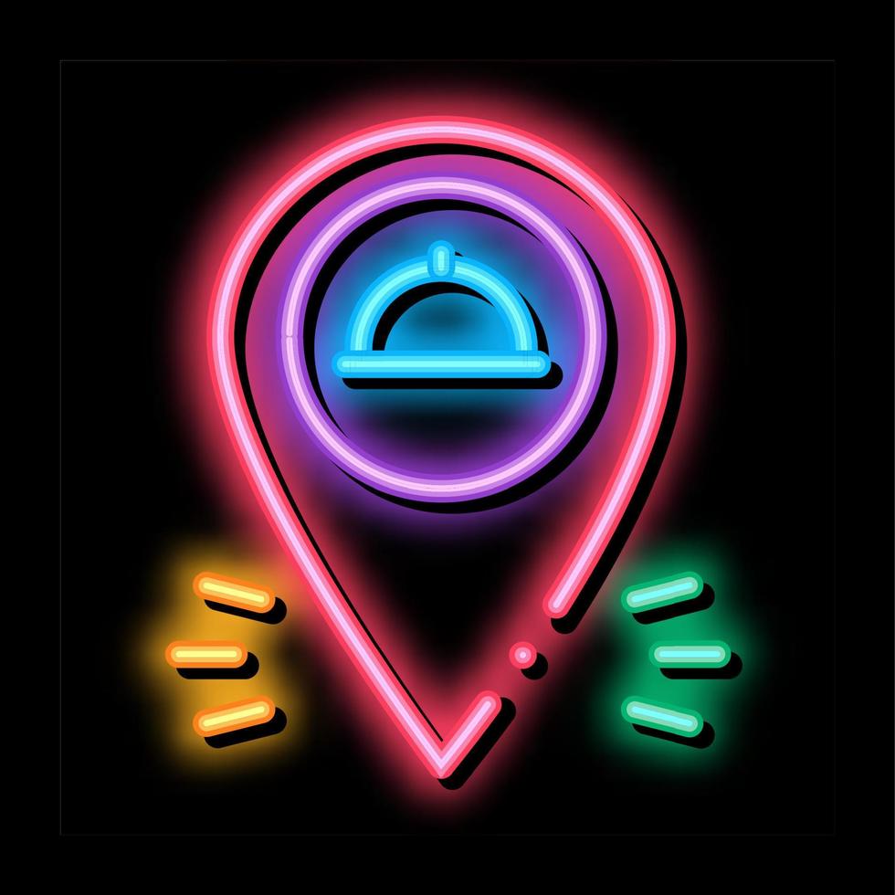 voedsel levering GPS Mark neon gloed icoon illustratie vector