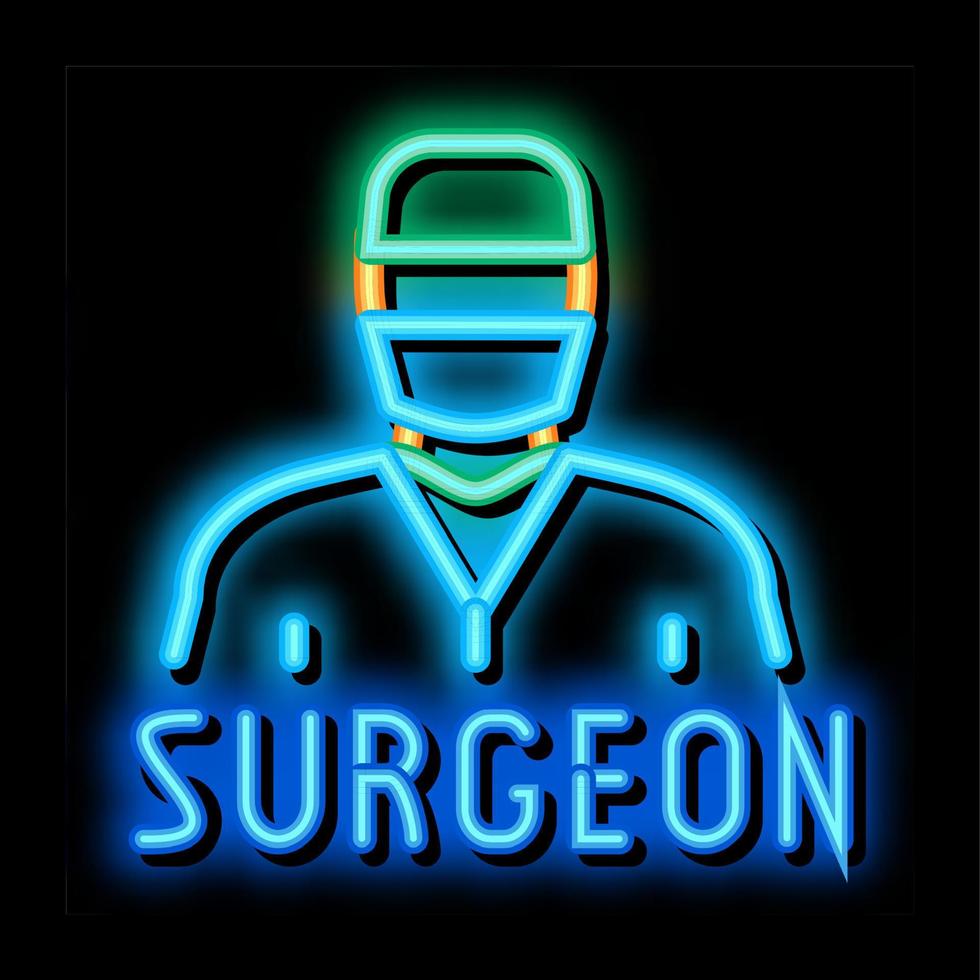 chirurg dokter neon gloed icoon illustratie vector