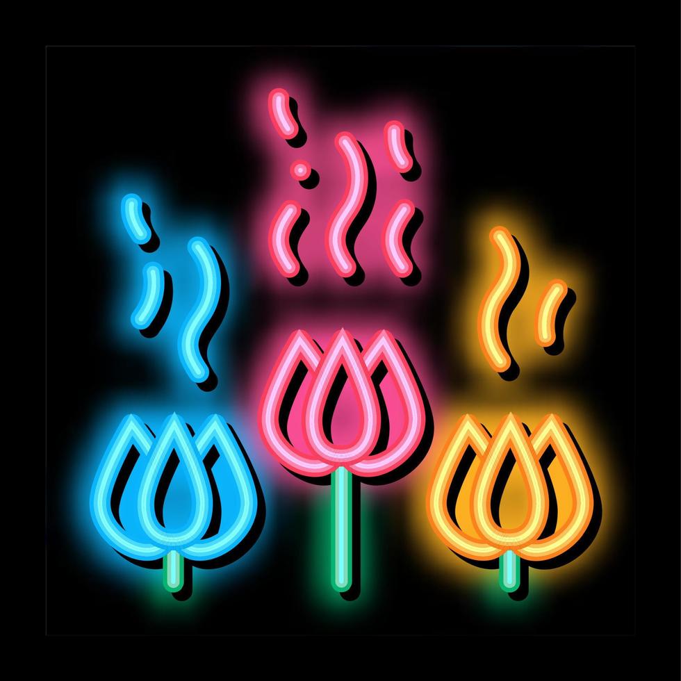 bloem aromatisch geur neon gloed icoon illustratie vector