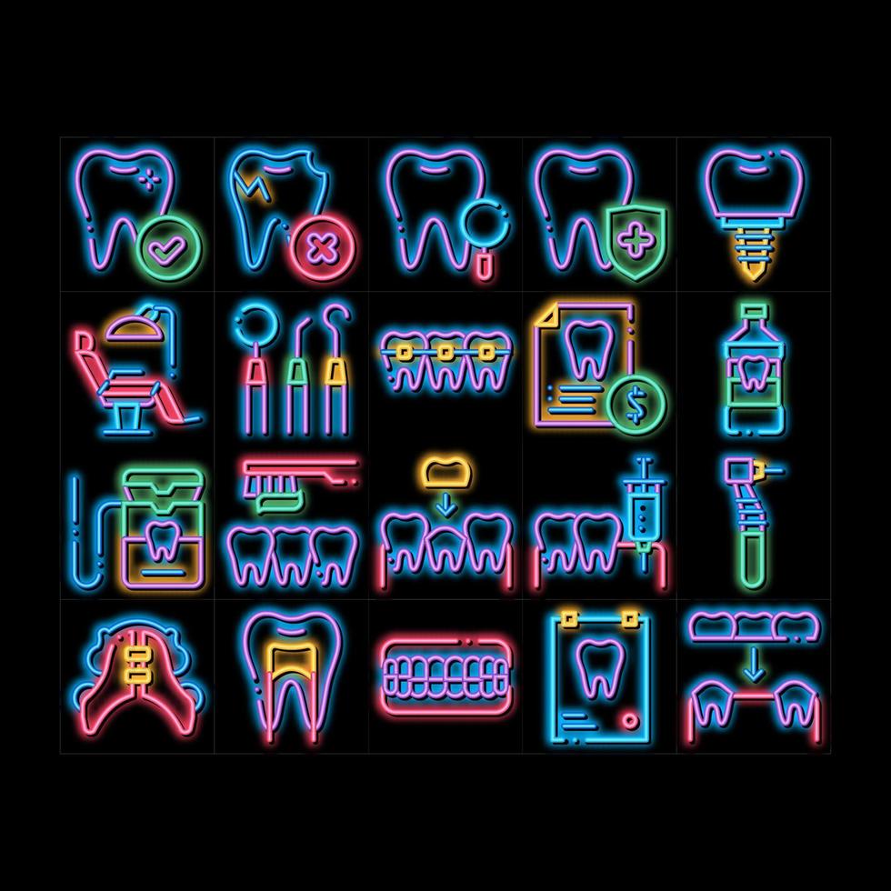 stomatologie vector neon gloed icoon illustratie