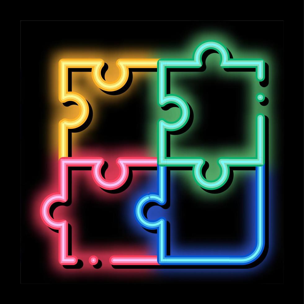 interactief kinderen spel puzzel neon gloed icoon illustratie vector