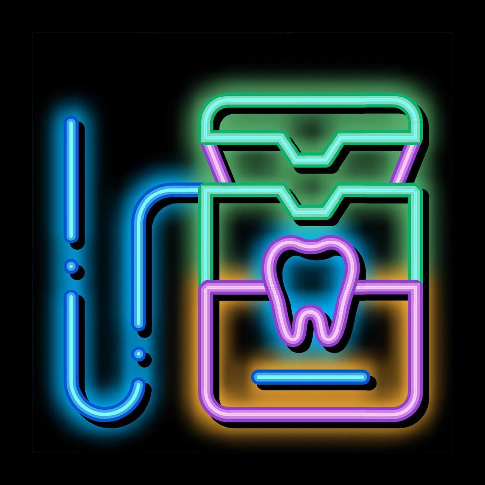 stomatologie uitrusting neon gloed icoon illustratie vector