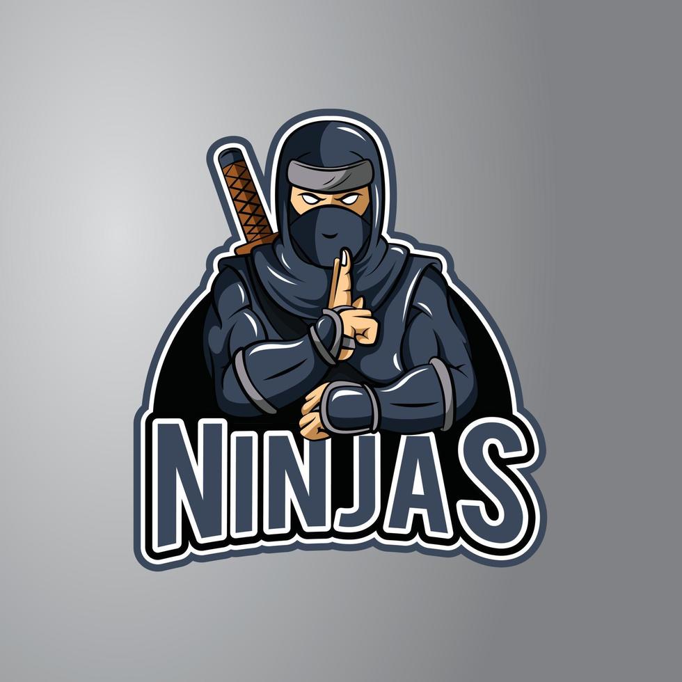 Ninja illustratie ontwerp insigne vector